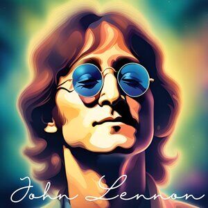 Vintage-Inspired John Lennon Graphic Print - Iconic Music Art Poster